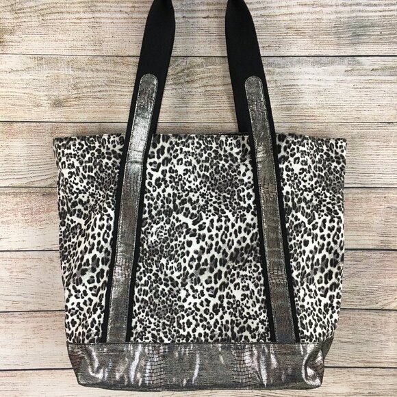 Victoria's Secret Leopard Metallic Large Cloth Tote Bag - Picture 8 of 14